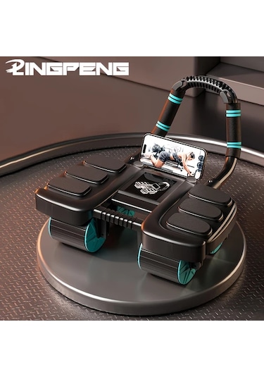 Honeybeeshop Lingpeng Akıllı Ab Roller Otomatik Geri Dönüş 4 Tekerlekli Karın Kası Aleti Siyah