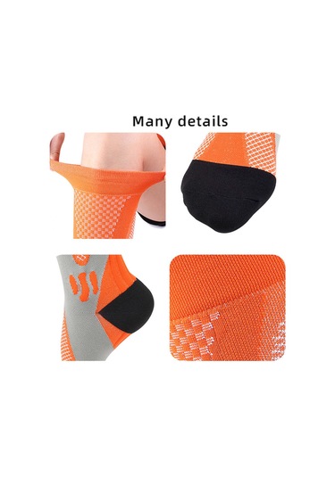 Vkemall Erkek Kadın Spor Kompresyon Çorapları: Yürüyüş, Koşu, Yoga İçin Taze Turuncu Uzun Bilekli, Ter Emici, Koku Engelleyici Elastik Çoraplar Portakal