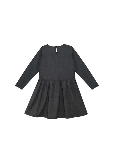 Denokids Mshb&g Çiçekler Denim Görünümlü Siyah Kız Çocuk Elbise Siyah