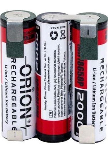 Orion 18650 12V 2000Mah Li-İon Şarjlı Matkap Pili