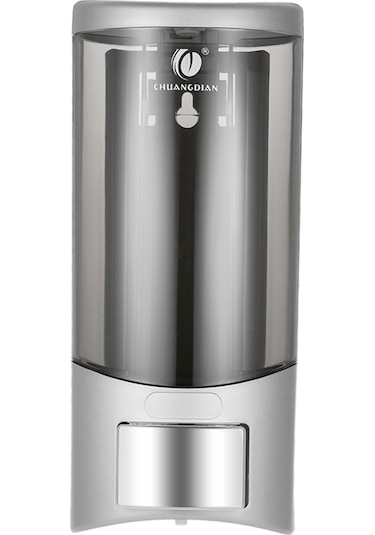 Springsun Duvar Tipi Manuel Sabunluk - 500ml Şampuan Ve Sıvı Sabun Dispanseri Abs+pc Cam Gümüş