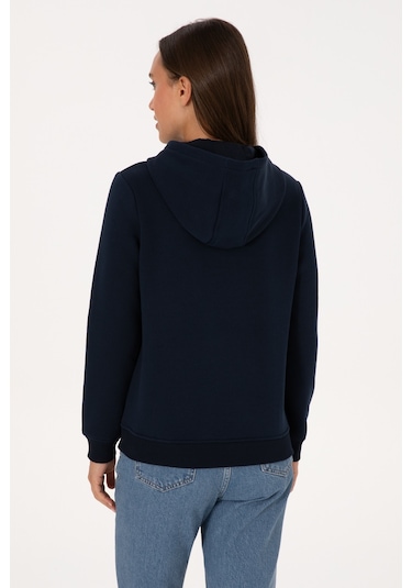 U.S. Polo Assn. Kadın Lacivert Şardonlu Kapüşonlu Basic Sweatshirt 50313566-VR033 U.S. Polo Assn. Kadın Lacivert Şardonlu Kapüşonlu Basic Sweatshirt 50313566-VR033