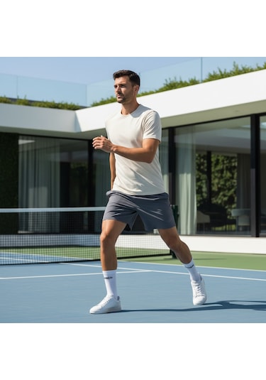 Gost Liria - Sloganlı Ribanalı Tenis Çorap 3 Lü Beyaz
