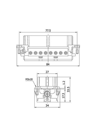 METE ENERJİ 29022 16X16A. Çoklu Priz Çekirdek Montajlı (Vidalı Ba