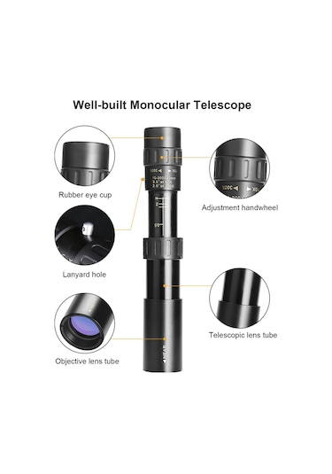 Wezone 10-300x40 Bak4 Prisma Fmc Lens Tek Gözlük Teleskopu - Su Geçirmez, Telefon Uyumlu, Taşıma Çantası İle