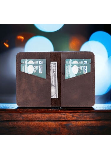 Enrico Slim Deri Kartlık Tn3 Kahverengi Kahverengi Koyu Kahverengi