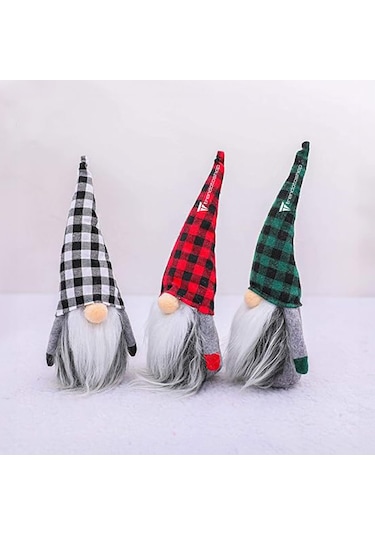 3 Lü Gnome Dekorasyon Seti, Sevimli Peluş Gnome Noel Hediyesi