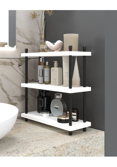 İnci Makyaj Ve Banyo Organizeri Düzenleyici, 40 Cm Beyaz