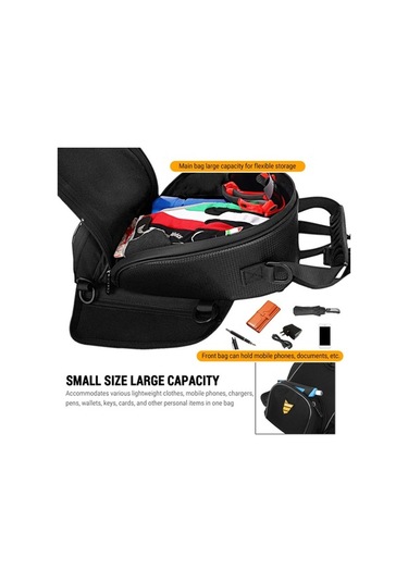 Motosiklet Depo Çantası Telefon Tutucu İle Çok İşlevli Çoğu Cross-riding Motosikletine Siyah Siyah