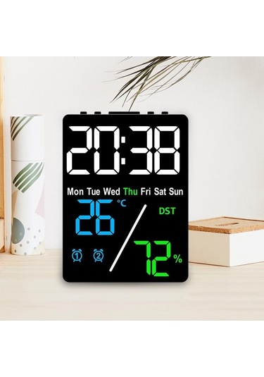 Trendooze Suntek Saat Ev Dijital Çalar Ayarları Alarm 3-renk-siyah 2 Lc