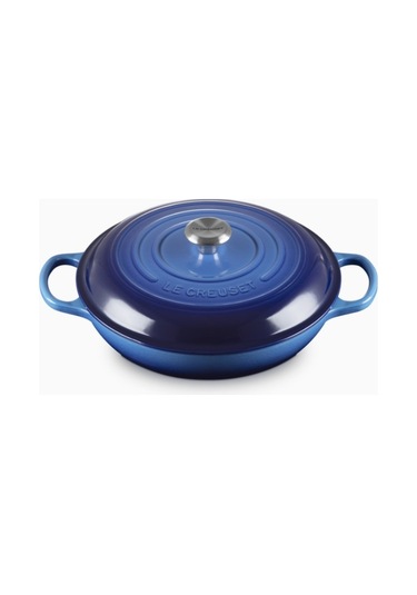 Le Creuset Gourmet Profesyonel Lüks Döküm Tencere Mavi 30 Cm