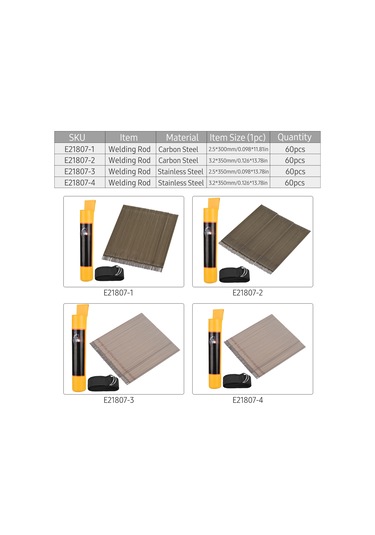 Yuntech01 Stainless Steel Welding Rods 2.5x350mm, 20 Pieces - High-quality Welding Electrodes