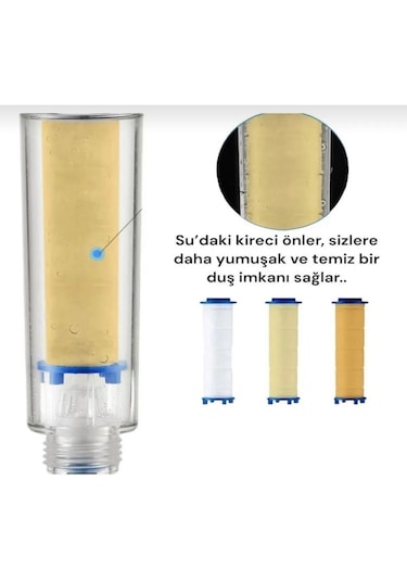 5 Adet Yedek Filtreli Duş Başlığı Kireç Önleyici Özellikli Su Tas Gri