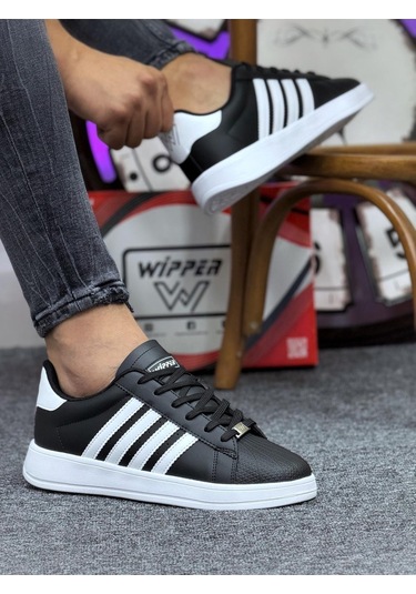 Unisex Spor Ayakkabı Sneaker Hafif Ortopedik Eva Taban Memory Foam Günlük Kullanım İçin Rahat Siyah - Beyaz