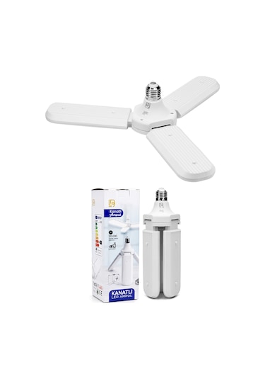 40w 3 Kanatlı Pervane Led Ampul 27 Led Tasarruflu E27 Ev Ampul 4000 Lümen Lamba Ld03 1 Ad