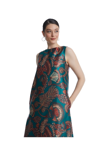 Kadın Kolsuz Elbise - Desenli, Otriş Detaylı - Modern Ve Şık Tasarım - Özel Gün Ve Davetler İçin Elbise Petrol Kadın Kolsuz Elbise - Desenli, Otriş Detaylı - Modern Ve Şık Tasarım - Özel Gün Ve Davetler İçin Elbise Petrol