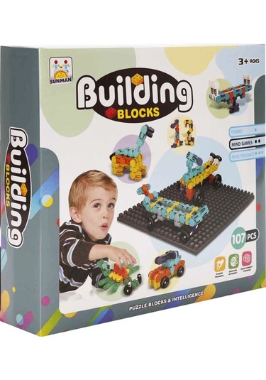 Şekilli Yapım Blokları Seti 107 Parça Eğitici Blok Oyuncak
