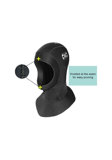 Slınx 1131 3mm Neopren Su Geçirmez Sıcak Kulak Koruyucu Dalış Başlığı, : M Siyah
