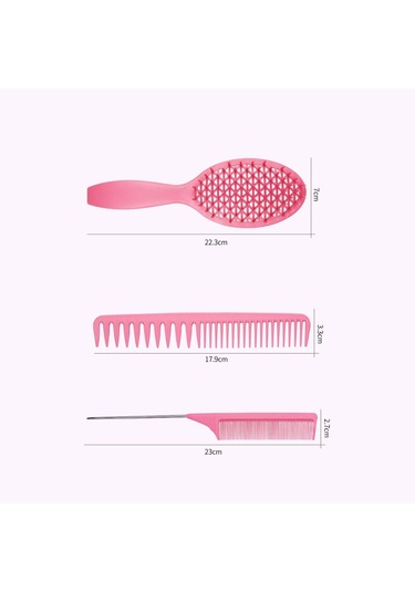 Suofeng Saç Fırçası Seti: Dolaşma Açıcı Fırça Ve Tarak - Kıvırcık, Kalın, İnce, Uzun Doğal Saçlar İçin Saç Derisi Masajı 3'lü Paket