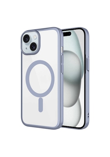 Nihcase Apple Uyumlu iPhone 15 Plus Kılıf Wireless Şarj Özellikli Sert Pc Mat Riksos M-safe Kapak