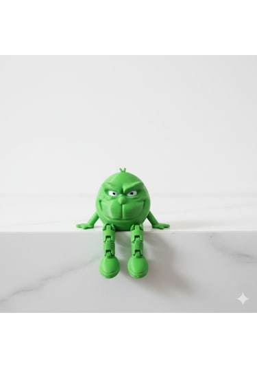 Fidget Grinch Figür - Oturan Grinch Sarkan Bacaklı 3d Baskı - 2 Adet