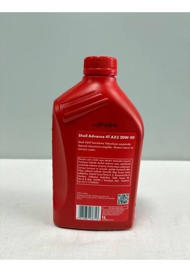 Shell Advance 4t Ax3 20w50 1 L Motor Yağı Üretim Tarihi 2025