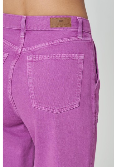 Diana Açık Mor Aplike Cep Detaylı Yüksek Bel Dad Straight Fit Fermuarlı Jean Pantolon C 4517-050 Açık Mor