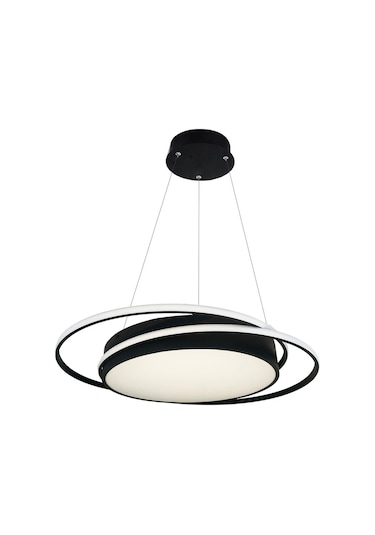 Davul / Sarkıt Avize / 55 CM / Çemberli / 3 Renk Işık / Antrasit Gövde Antrasit