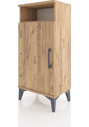 Arges Komodin 3 Raflı Tek Kapaklı 44x30x96 Çam-çam Çam