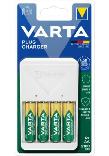 Varta 57657 Plug Pil Şarj Cihazı 4x2100mAh
