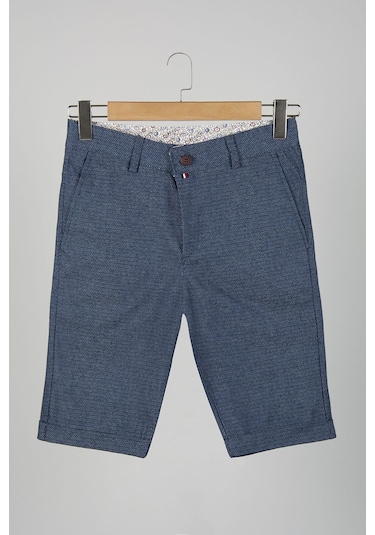 Terapi Men Erkek Mavi Slim Fit Keten Şort Çokrenkli5