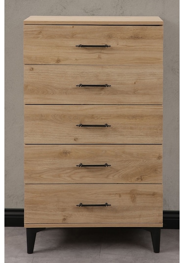 Şifonyer, Blesk 5 Çekmeceli Şifonyer Kahverengi Çok Renkli