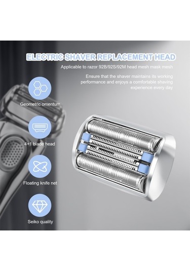 Markingyes Seri 9 92s/92b/92m Elektrikli Tıraş Makinesi Yedek Folyo Kesici Kafa Silver Tıraş Makinesi Yedek Başlığı Lp8fvx