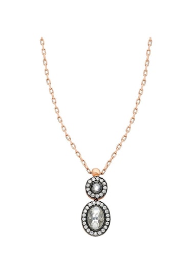 Chavin Antik Taşlı Elmas Tasarım Damla Gümüş Kolye Ea97