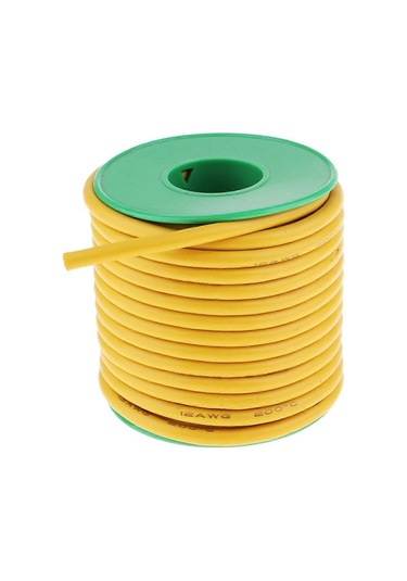 12 Awg Silikon Kablo Esnek 7 Metre Yüksek Sıcaklık Silikon Kablo Sarı