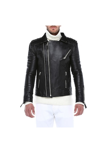 Derinss Leather Derinss Der117 Hakiki Deri Erkek Siyah Mont