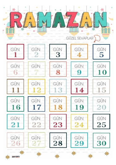 Ramazan Aktivite Görev Kartı Ve Sticker Çocuklara Özel Hoşgeldin