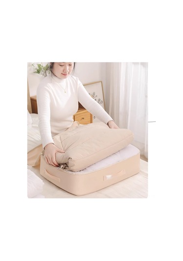 Yaozixa Kıyafet Yorgan Saklama Çantası - Su Geçirmez Nem Engeli - Dayanıklı İki Yönlü Fermuar - Geniş Tutamak - Gri 30 40 18cm Gri