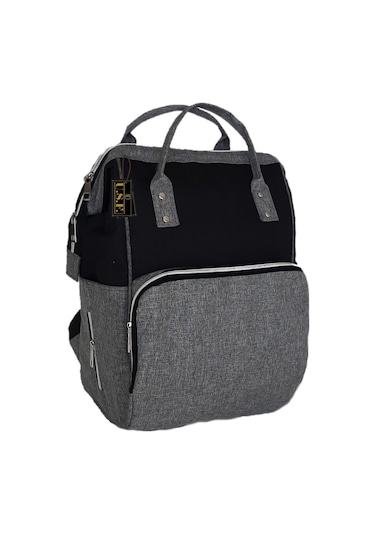U.S.F Lüx Fonksiyonel Anne Bebek Bakım Sırt Çantası Açık Gri - Siyah