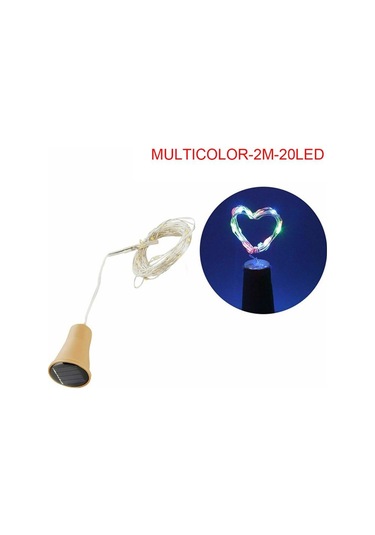 Çok Renkli Güneş Enerjisi Şarap Şişesi Işıkları Led Dizeleri Bakır Tel Ev Partisi Dekorasyonu 2m20led Çok Renkli