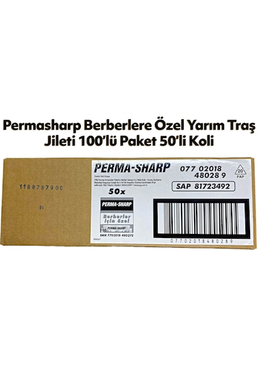 Perma Sharp Berber Yarım Tıraş Jileti 50 x 100'lü
