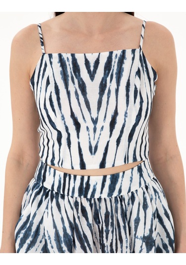 Pierre Cardin Kadın İndigo Kısa Kollu Bluz 50301145-vr028 Indigo