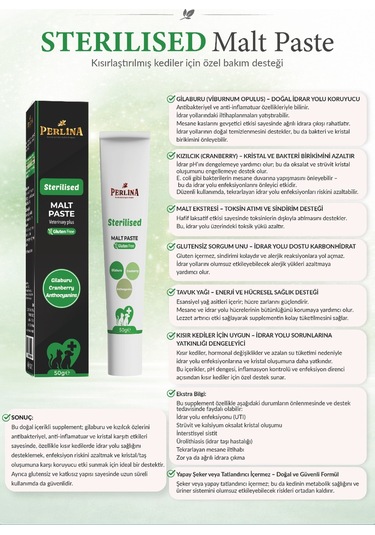Perlina Kısır Kedi Sterılısed Malt Paste