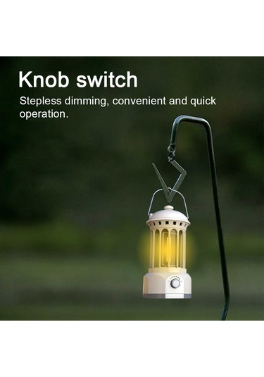 Neevoyu Şarj Edilebilir Taşınabilir Kamp Lambası - 250lm Parlaklık, 5w Cob Işık, 1200mah Pil Beyaz