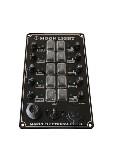 Moonlight 10'Li Çakmak-Korna-Irgat Butonlu Switch Panel