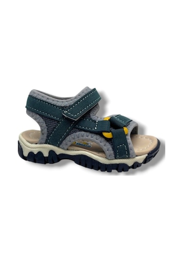 Arzen Bebe 228-26 Cırtlı Anatomik Erkek Çocuk Sandalet Petrol Gri 31-36