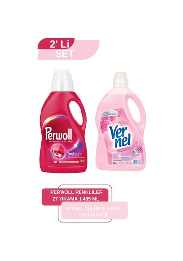 Vernel Gülün Büyüsü 3l + Perwoll Renkli 1,485 set-hnkdtj-5116-5974 1400 ML