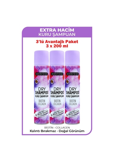 Morfose Kuru Şampuan Extra Hacim 200 Ml 3 Adet
