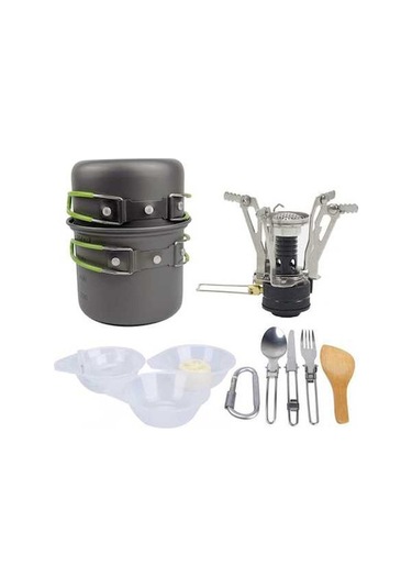 Createtech Tencere Seti: Paslanmaz Katlanır Kamp Ocağı, Renkli Piknik Keyfi - Skycity Cx Çok Renkli