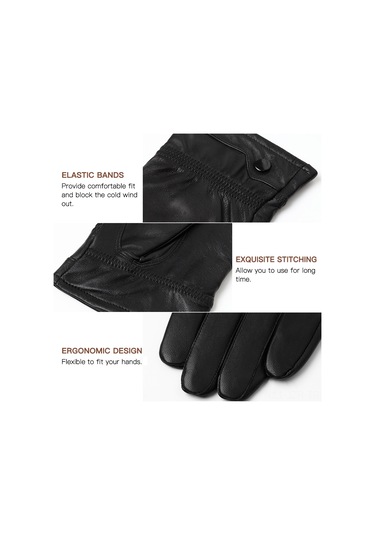 Geeroyoo Erkekler İçin Sıcak Tutan Dokunmatik Ekranlı Koyun Derisi Eldiven - Xl Boy Diğer Çok Renkli